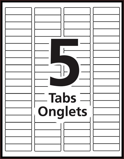 Printable Tab Inserts Template